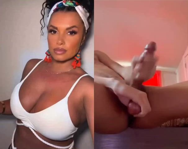 bbc babecock bikini cumshot ebony huge tits nsfw gif