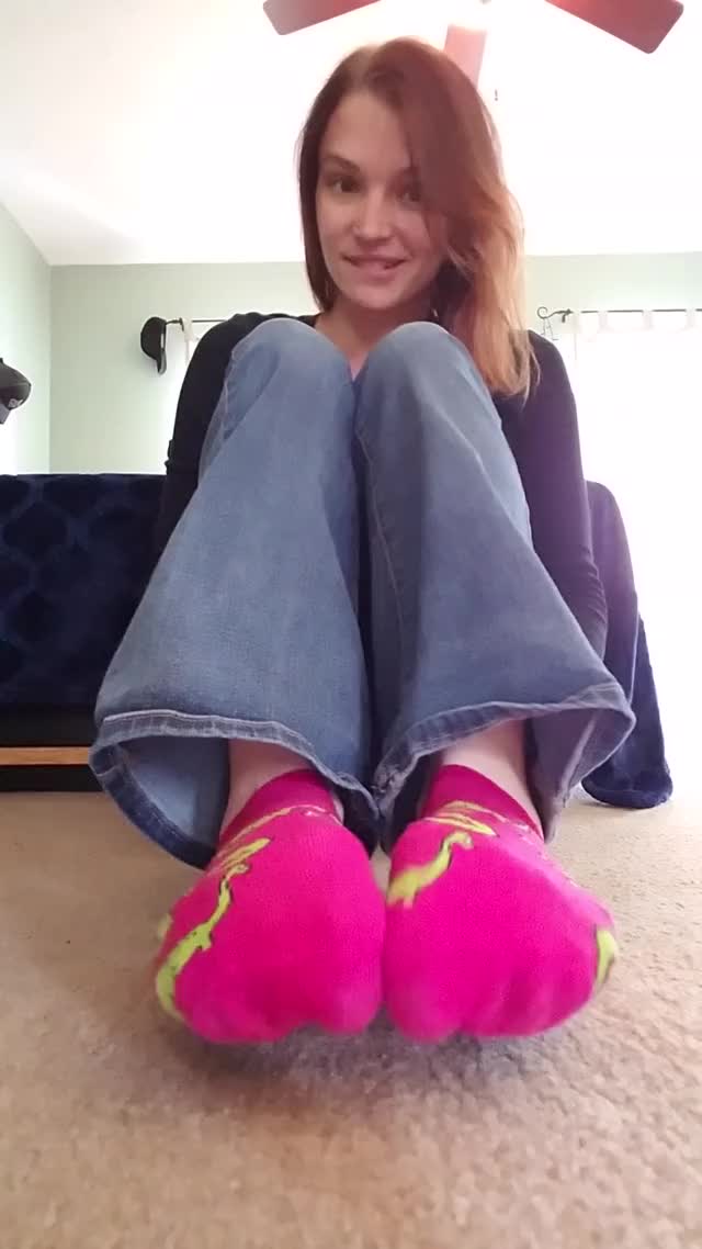 Dino socks and a cheeky grin :)