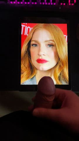 celebrity cum cumshot jessica chastain tribute gif