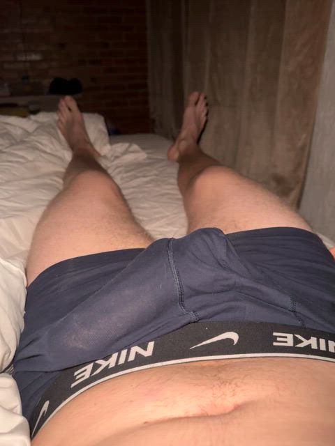 Just watch my huge veiny bulge throb and you’ll understand why you’re sleeping