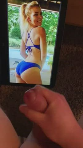 Worshipping this blonde PAWG in a blue bikini… until I cum!!!