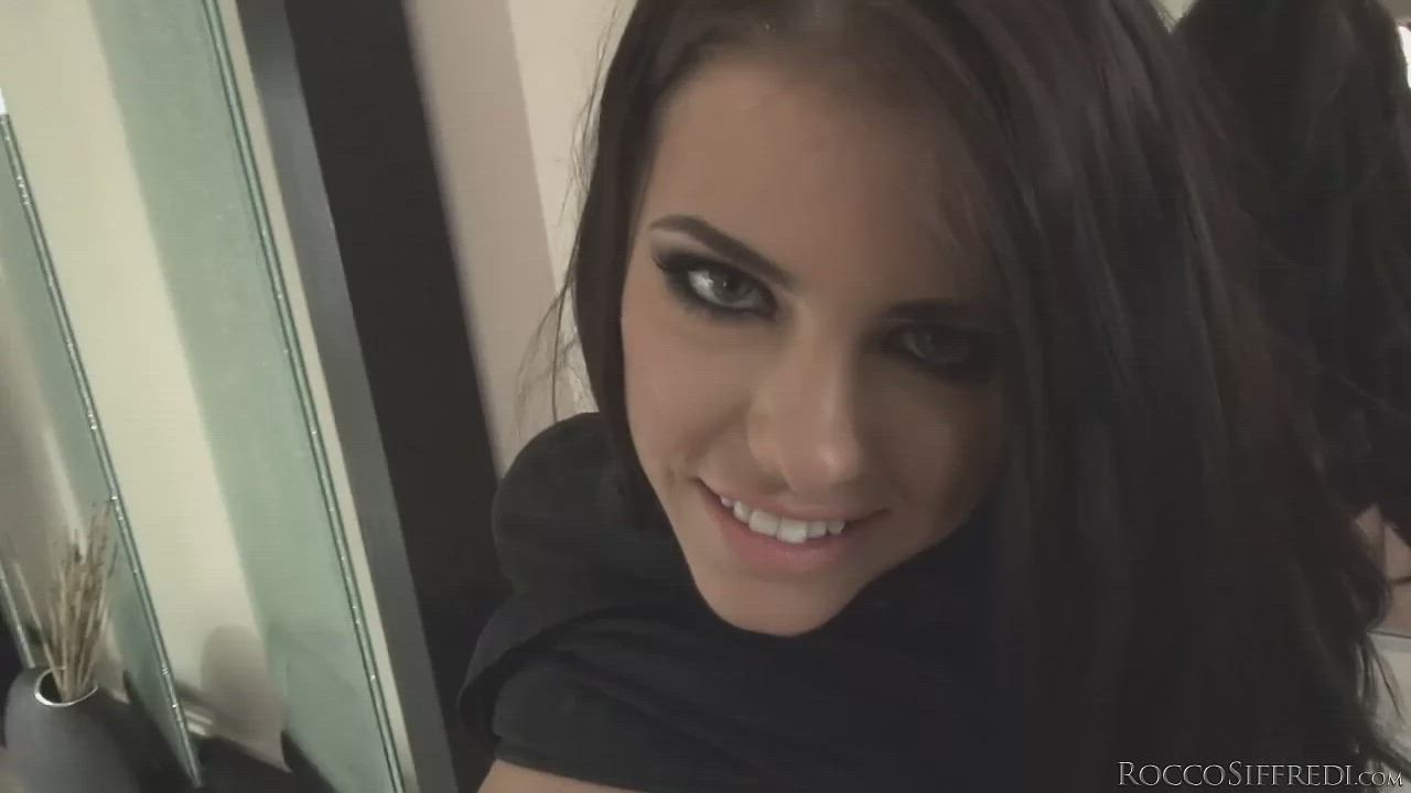 Adriana Chechik Brunette Clothed Fingering POV Pornstar gif