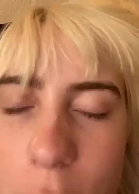 billie eilish blonde boobs gif