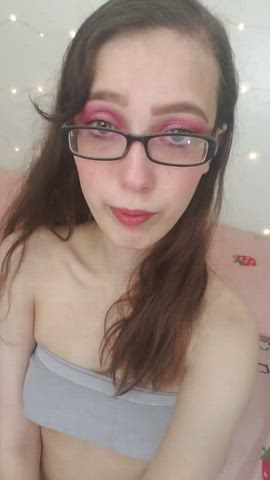 ahegao brunette glasses onlyfans petite gif