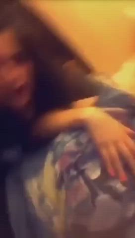Squeezing Girlfriend Small Tits