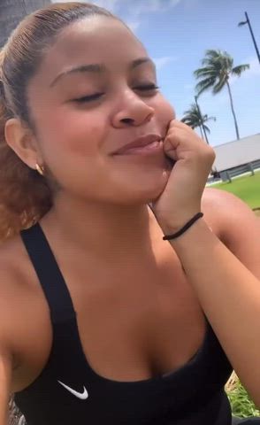 Cute Ebony Latina Ponytail gif