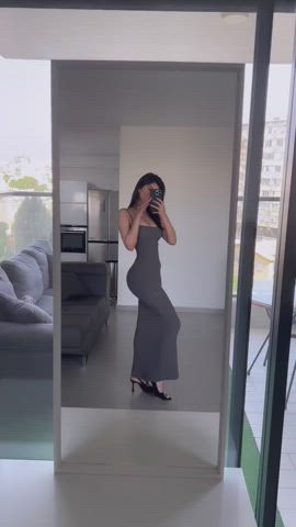 ass brunette mirror gif