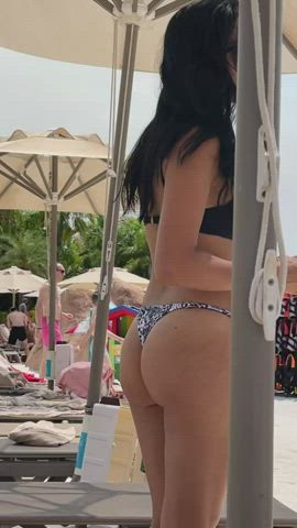 ass big ass bikini brunette hotwife micro bikini outdoor public wife wifey gif