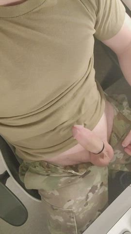 army balls big dick jerk off military solo gif
