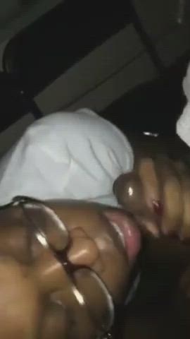 amateur bbc cum cumshot ebony facial glasses gif