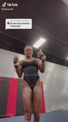 african american fitness gymnast muscular girl sport tiktok gif