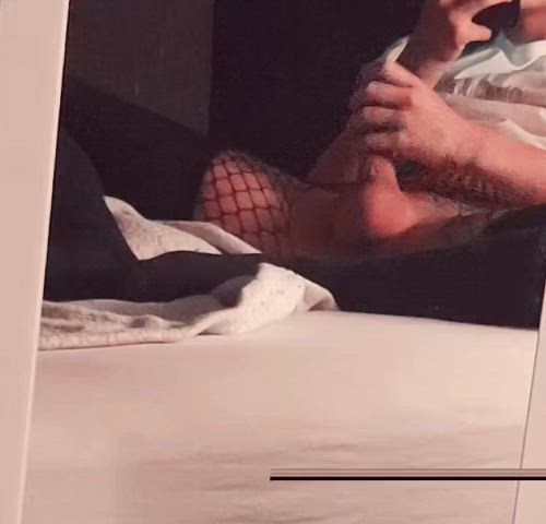 amateur edging femboy fishnet gooning jerk off male masturbation masturbating teen