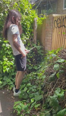 bwc big dick hung long hair monster cock outdoor piss pissing public thick cock gif