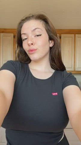 clothed huge tits natural tits non-nude t-shirt tiktok gif