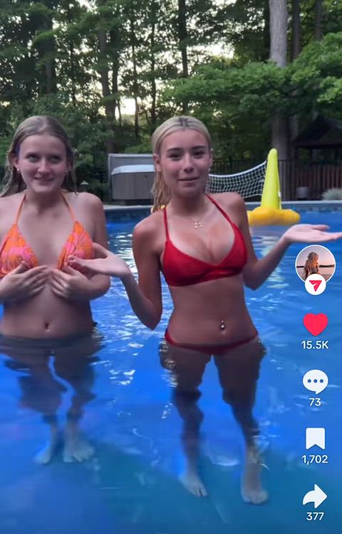 big tits blonde boobs pool swimming pool teen tits gif