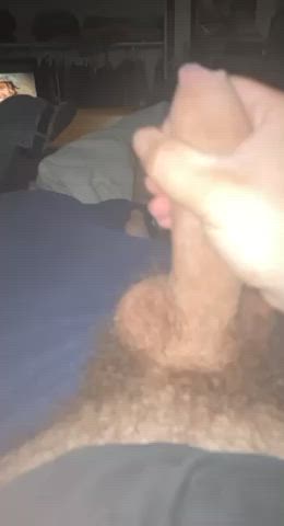 foreskin hairy hairy cock jerk off male masturbation masturbating uncut gif