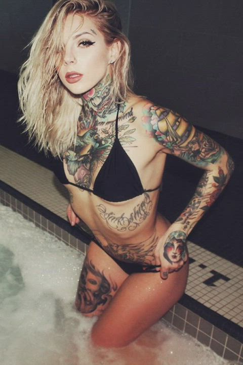 Babe Fake Pool Tattoo gif