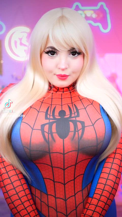 big tits bodysuit chubby clothed cosplay costume curvy dancing onlyfans tiktok gif