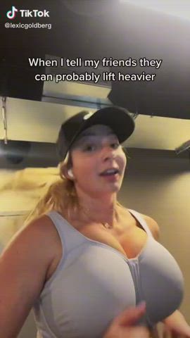 Bouncing Tits Gym Pawg TikTok gif