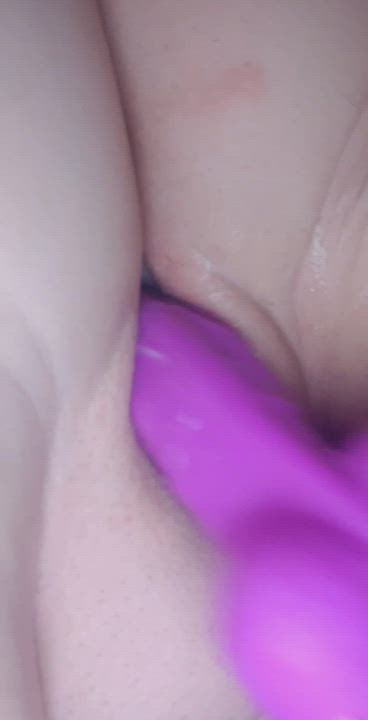 Chubby Dildo Shaved Pussy Toys gif