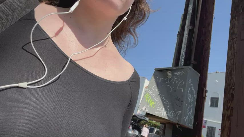 See Through Clothing Big Tits Public gif