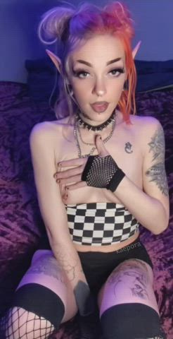 Elf Gamer Girl OnlyFans Petite Small Tits gif