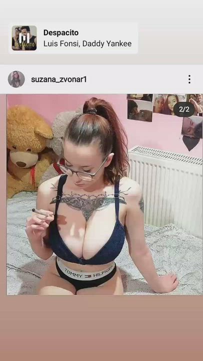 Big Ass Big Tits Croatian Cute Glasses Smoking Tattoo Teen gif