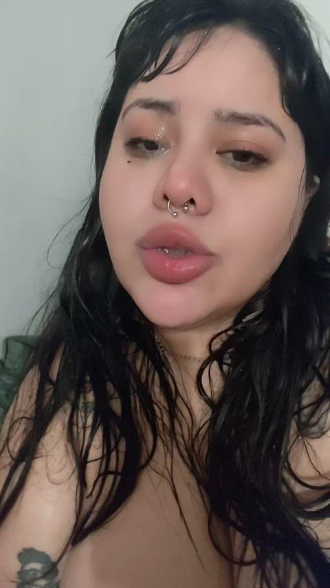 babe big tits cute facial homemade natural tits saliva spit spit on face tattoo gif