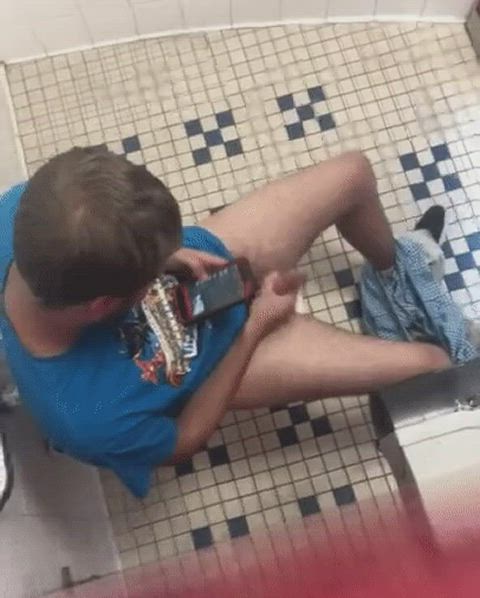 caught gay jerk off public toilet gif