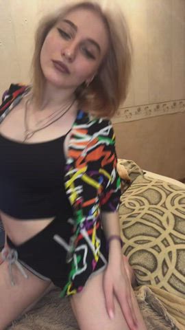 Blonde Dancing Striptease gif