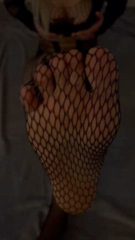 feet fishnet nylon gif