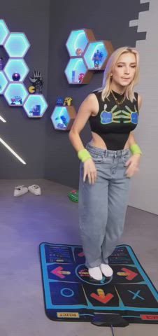 bouncing tits braless dancing gif