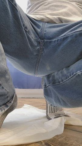 jeans peeing pissing gif