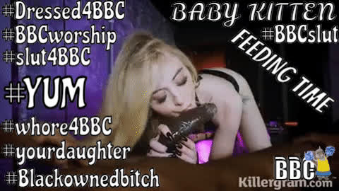 bbc blonde blowjob blue eyes interracial kitten sloppy sucking white girl gif