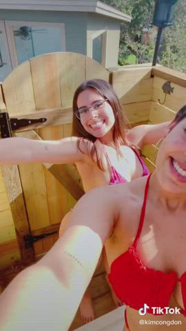 Kim Congdon &amp; Harley D - Shower Outside In Bikinis