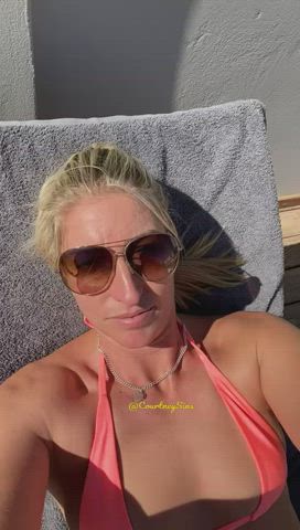 babe bikini blonde booty hairy pussy natural natural tits pawg pubic hair gif