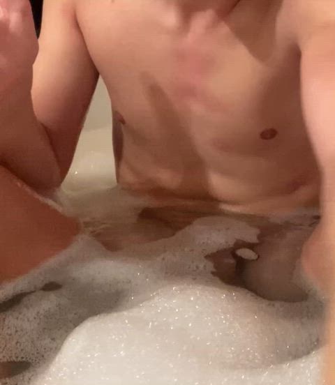 bwc bath bathtub big dick cum solo teen gif