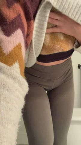 Nude Small Tits Yoga Pants gif