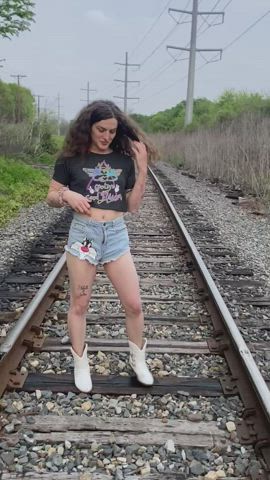 long hair mtf public small tits trans trans woman trap trans-girls gif