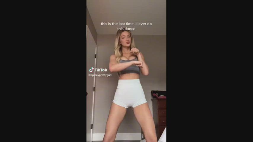 bubble butt candid dancing jiggling shorts tease teen tiktok gif