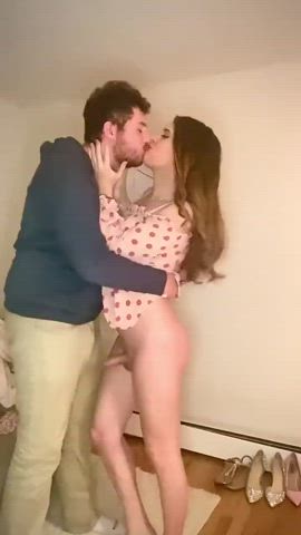 girlfriend kissing trans gif