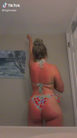 Ass Asshole Bathroom Bikini Thong TikTok gif