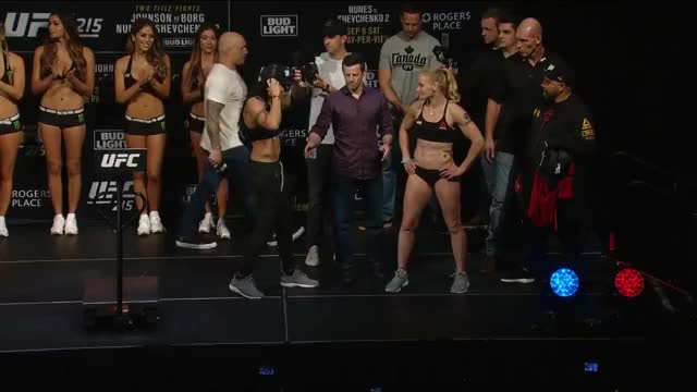 Amanda Nunes vs. Valentina Shevchenko - Weigh-in Face-Off - (UFC 215: Nunes vs. Shevchenko