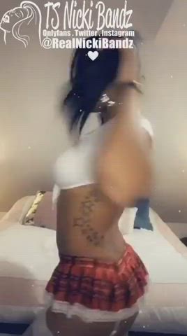Ass Dancing Ebony Skirt Teasing Trans gif