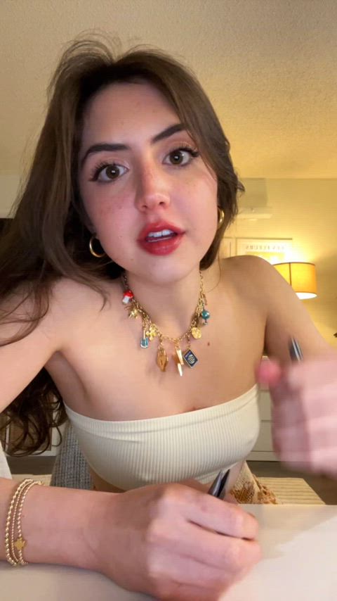 brunette pokies teen tiktok real-girls-on-tiktok gif