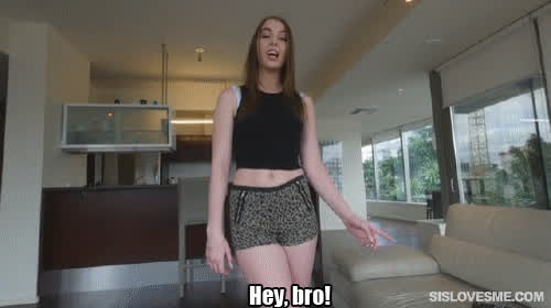 brother gamer girl non-nude sister step-brother step-sister surprise teasing gif
