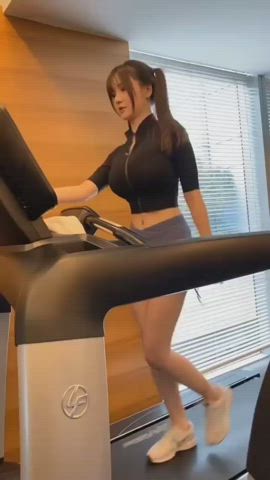 Asian Chinese Cute Model Workout gif