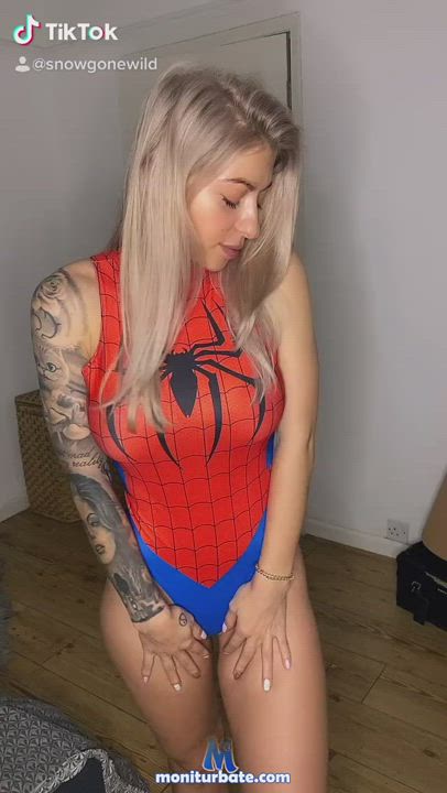 Babe Big Tits Blonde Cosplay Fake Tits Huge Tits Tattoo TikTok gif