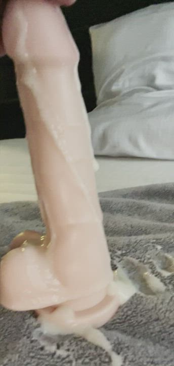 Licking Three Loads Of My Saved Cum Off A Dildo ?