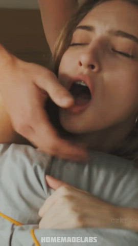 blonde blue eyes cuckquean eye contact gif